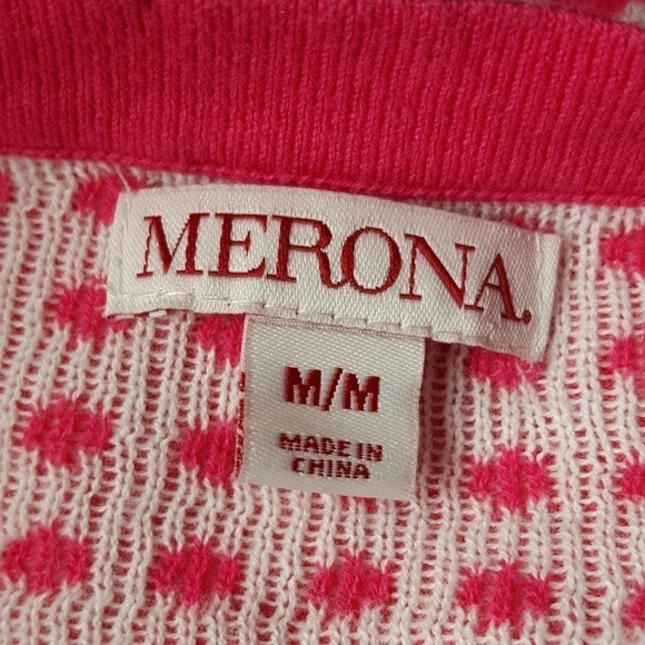 MERONA Pink & White Sweater, Size M - Picture 5 of 6